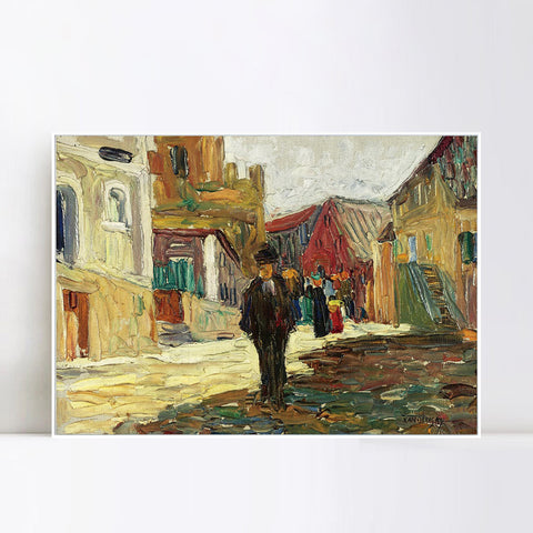 INVIN ART Framed Canvas Giclee Print KALLMUNZ - VILSGASSE II(2) by Wassily Kandinsky Wall Art Living Room Home Office Decorations