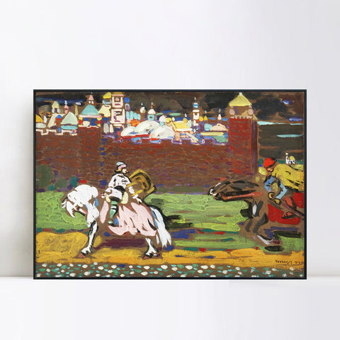INVIN ART Framed Canvas Giclee Print KREUZFAHRER (CRUSADERS) by Wassily Kandinsky Wall Art Living Room Home Office Decorations