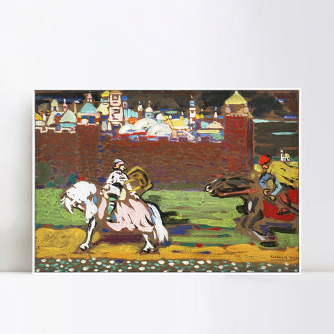 INVIN ART Framed Canvas Giclee Print KREUZFAHRER (CRUSADERS) by Wassily Kandinsky Wall Art Living Room Home Office Decorations