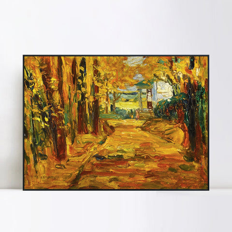 INVIN ART Framed Canvas Giclee Print PARK VON ST. CLOUD -HERBST I by Wassily Kandinsky Wall Art Living Room Home Office Decorations