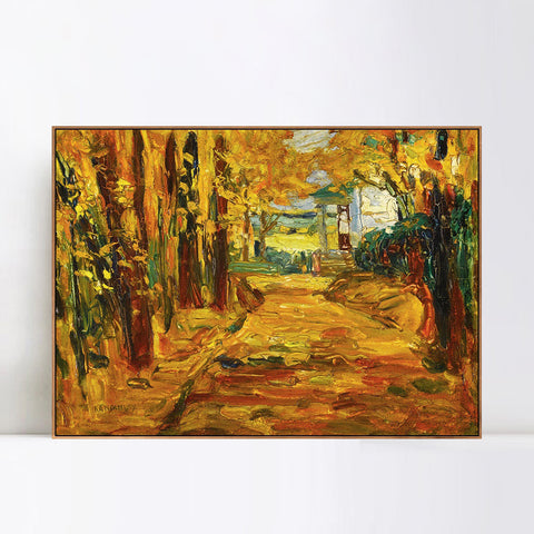 INVIN ART Framed Canvas Giclee Print PARK VON ST. CLOUD -HERBST I by Wassily Kandinsky Wall Art Living Room Home Office Decorations