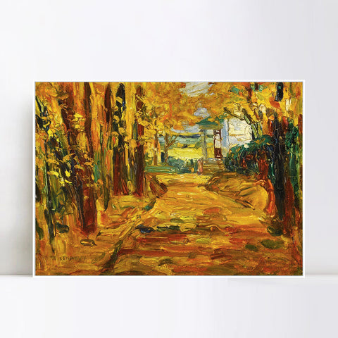 INVIN ART Framed Canvas Giclee Print PARK VON ST. CLOUD -HERBST I by Wassily Kandinsky Wall Art Living Room Home Office Decorations