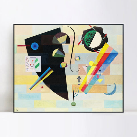 INVIN ART Framed Canvas Giclee Print KRASS UND MILD(DRAMATIC AND MILD) by Wassily Kandinsky Wall Art Living Room Home Office Decorations