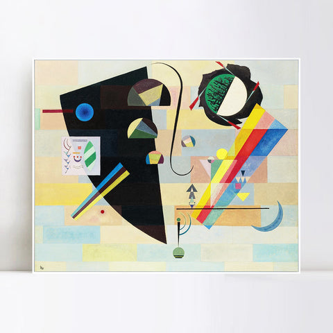 INVIN ART Framed Canvas Giclee Print KRASS UND MILD(DRAMATIC AND MILD) by Wassily Kandinsky Wall Art Living Room Home Office Decorations