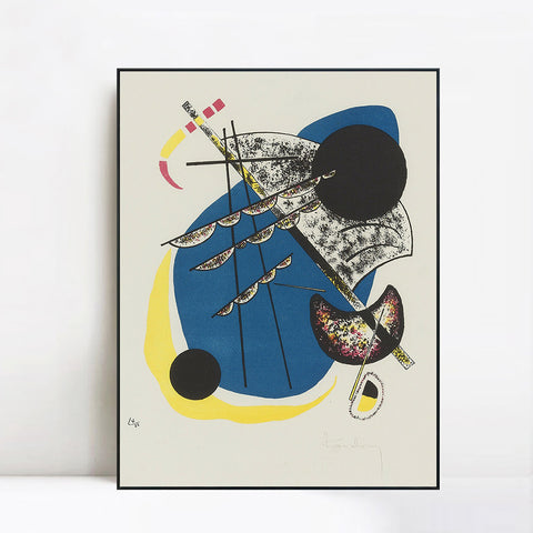 INVIN ART Framed Canvas Giclee Print KLEINE WELTEN II(ROETHEL 165) by Wassily Kandinsky Wall Art Living Room Home Office Decorations
