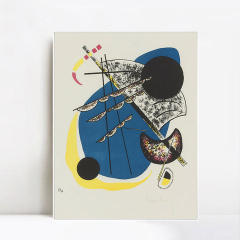 INVIN ART Framed Canvas Giclee Print KLEINE WELTEN II(ROETHEL 165) by Wassily Kandinsky Wall Art Living Room Home Office Decorations