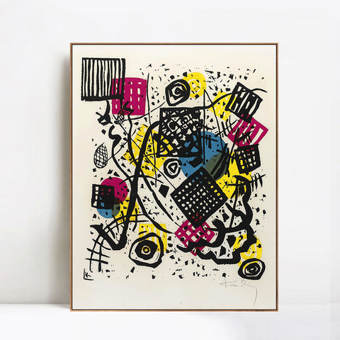 INVIN ART Framed Canvas Giclee Print KLEINE WELTEN V(R. 168) by Wassily Kandinsky Wall Art Living Room Home Office Decorations