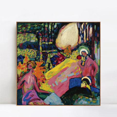 INVIN ART Framed Canvas Giclee Print WEISSER KLANG (WHITE SOUND) by Wassily Kandinsky Wall Art Living Room Home Office Decorations
