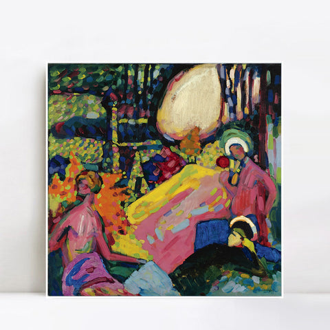 INVIN ART Framed Canvas Giclee Print WEISSER KLANG (WHITE SOUND) by Wassily Kandinsky Wall Art Living Room Home Office Decorations