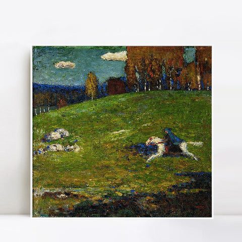 INVIN ART Framed Canvas Giclee Print Der_Blaue_Reiter by Wassily Kandinsky Wall Art Living Room Home Office Decorations