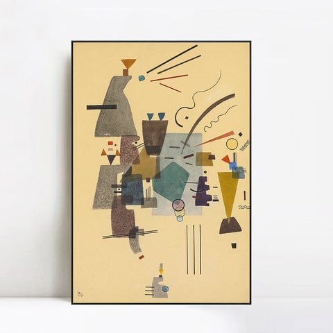 INVIN ART Framed Canvas Giclee Print GEWARMTES KUHL (WARMED COOL) by Wassily Kandinsky Wall Art Living Room Home Office Decorations