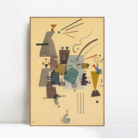 INVIN ART Framed Canvas Giclee Print GEWARMTES KUHL (WARMED COOL) by Wassily Kandinsky Wall Art Living Room Home Office Decorations