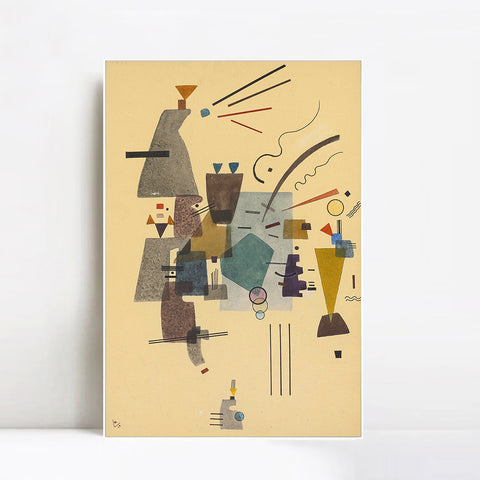 INVIN ART Framed Canvas Giclee Print GEWARMTES KUHL (WARMED COOL) by Wassily Kandinsky Wall Art Living Room Home Office Decorations