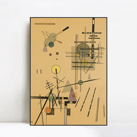 INVIN ART Framed Canvas Giclee Print STREICHER (STRINGS) by Wassily Kandinsky Wall Art Living Room Home Office Decorations
