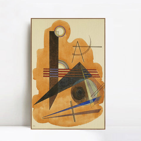 INVIN ART Framed Canvas Giclee Print HARTNACKIGES BRAUN(OBSTINATE BROWN) by Wassily Kandinsky Wall Art Living Room Home Office Decorations