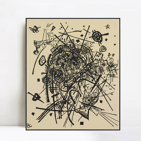 INVIN ART Framed Canvas Giclee Print KLEINE WELTEN VIII (R.171) by Wassily Kandinsky Wall Art Living Room Home Office Decorations