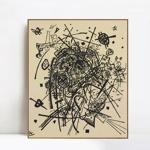 INVIN ART Framed Canvas Giclee Print KLEINE WELTEN VIII (R.171) by Wassily Kandinsky Wall Art Living Room Home Office Decorations