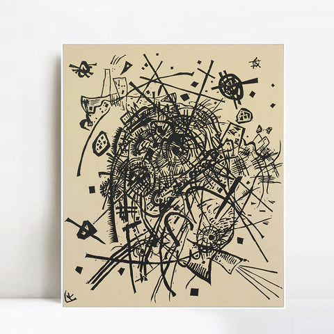 INVIN ART Framed Canvas Giclee Print KLEINE WELTEN VIII (R.171) by Wassily Kandinsky Wall Art Living Room Home Office Decorations