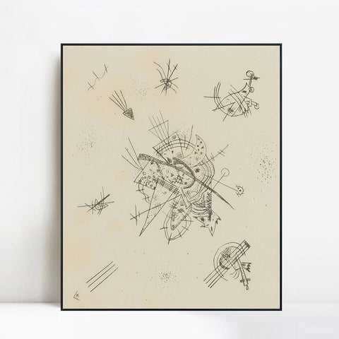 INVIN ART Framed Canvas Giclee Print KLEINE WELTEN X (R. 173) by Wassily Kandinsky Wall Art Living Room Home Office Decorations
