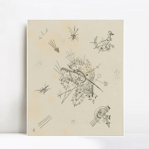 INVIN ART Framed Canvas Giclee Print KLEINE WELTEN X (R. 173) by Wassily Kandinsky Wall Art Living Room Home Office Decorations