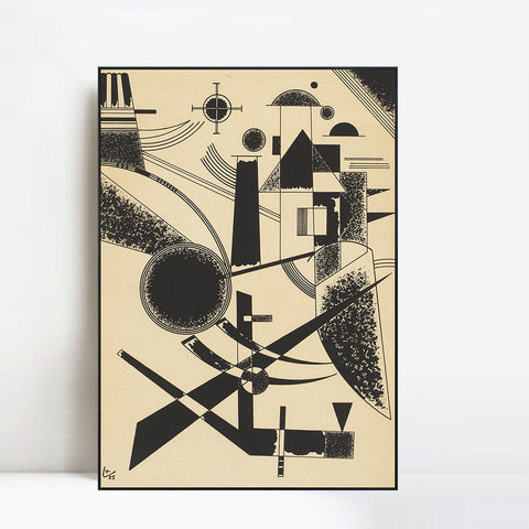 INVIN ART Framed Canvas Giclee Print LITHOGRAPHIE NO III (ROETHEL 187) by Wassily Kandinsky Wall Art Living Room Home Office Decorations