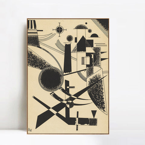 INVIN ART Framed Canvas Giclee Print LITHOGRAPHIE NO III (ROETHEL 187) by Wassily Kandinsky Wall Art Living Room Home Office Decorations