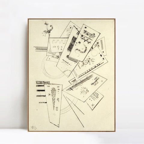 INVIN ART Framed Canvas Giclee Print Tristan Tzara by Wassily Kandinsky Wall Art Living Room Home Office Decorations