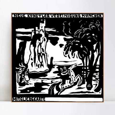 INVIN ART Framed Canvas Giclee Print Series#172 by Wassily Kandinsky Wall Art Living Room Home Office Decorations