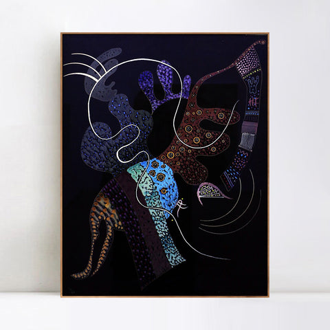 INVIN ART Framed Canvas Giclee Print la_linea_bianca by Wassily Kandinsky Wall Art Living Room Home Office Decorations