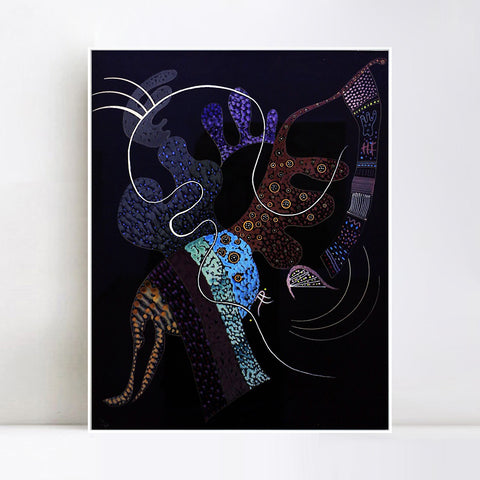 INVIN ART Framed Canvas Giclee Print la_linea_bianca by Wassily Kandinsky Wall Art Living Room Home Office Decorations