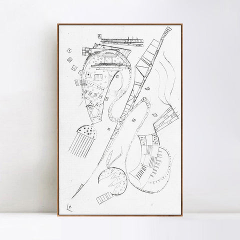 INVIN ART Framed Canvas Giclee Print ADIERUNG FüR STEPHEN SPENDER FRATERNITY (R. 202) by Wassily Kandinsky Wall Art Living Room Home Office Decorations