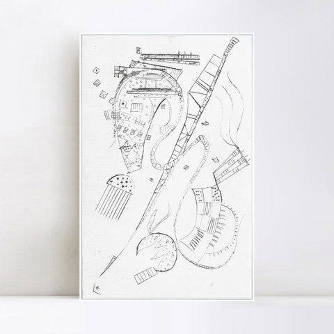 INVIN ART Framed Canvas Giclee Print ADIERUNG FüR STEPHEN SPENDER FRATERNITY (R. 202) by Wassily Kandinsky Wall Art Living Room Home Office Decorations