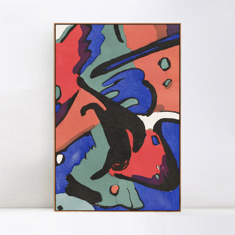 INVIN ART Framed Canvas Giclee Print DER BLAUE REITER.MUNICH R.PIPER & CO., 1912 by Wassily Kandinsky Wall Art Living Room Home Office Decorations