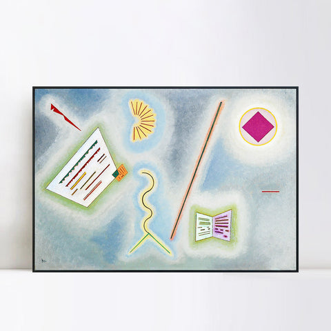 INVIN ART Framed Canvas Giclee Print FLACHEN UND LINIEN (SURFACES AND LINES) by Wassily Kandinsky Wall Art Living Room Home Office Decorations
