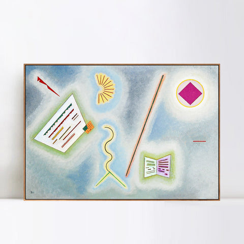 INVIN ART Framed Canvas Giclee Print FLACHEN UND LINIEN (SURFACES AND LINES) by Wassily Kandinsky Wall Art Living Room Home Office Decorations