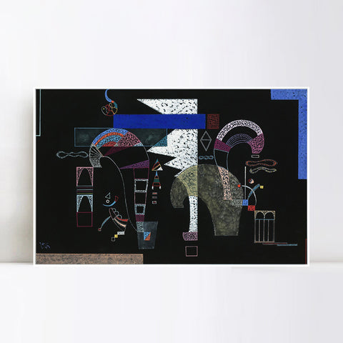INVIN ART Framed Canvas Giclee Print LA FORME BLANCHE by Wassily Kandinsky Wall Art Living Room Home Office Decorations